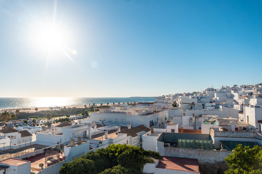 View Of The Town Of Conil De La Frontera From The Torre De Guzman, Cadiz. Andalusia